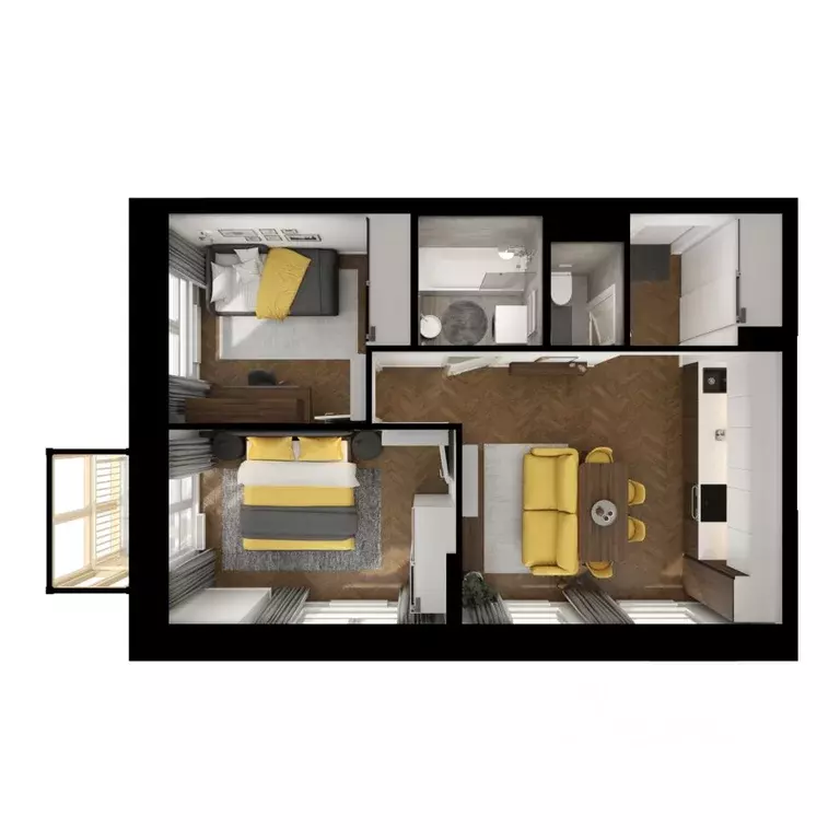 2-к кв. Нижегородская область, Нижний Новгород д. Утечино, Савин Парк ... - Фото 2