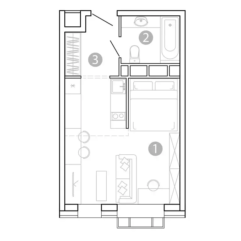 1-комнатная квартира: Чита, 1-я Коллективная улица, 6 СТР (29.18 м) - Фото 1