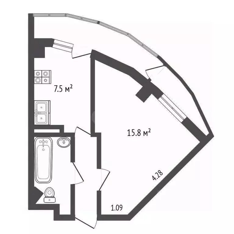 1-к кв. Белгородская область, Белгород ул. Белгородского полка, 62 ... - Фото 2