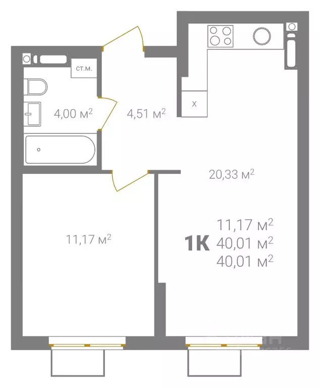 1-к кв. Нижегородская область, Нижний Новгород Ветеринарная ул. (40.01 ... - Фото 2