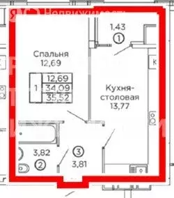 1-комнатная квартира: Рязань, улица Островского, 122к1 (35.5 м) - Фото 1