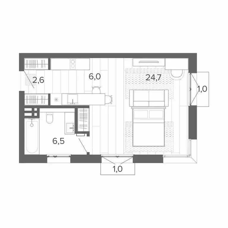 Квартира-студия: Барнаул, Змеиногорский тракт, 35Б (40.4 м) - Фото 0