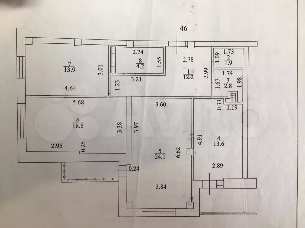 3-к. квартира, 91 м, 8/17 эт. - Фото 0