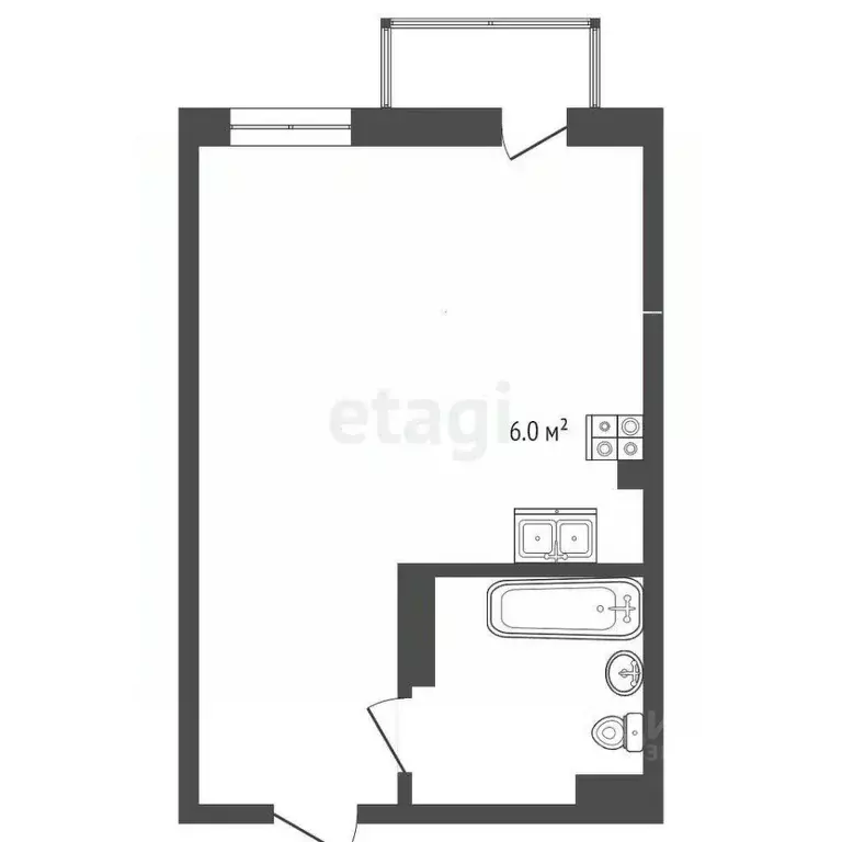 Студия Ростовская область, Ростов-на-Дону ул. Нансена, 109/5 (30.0 м) - Фото 2