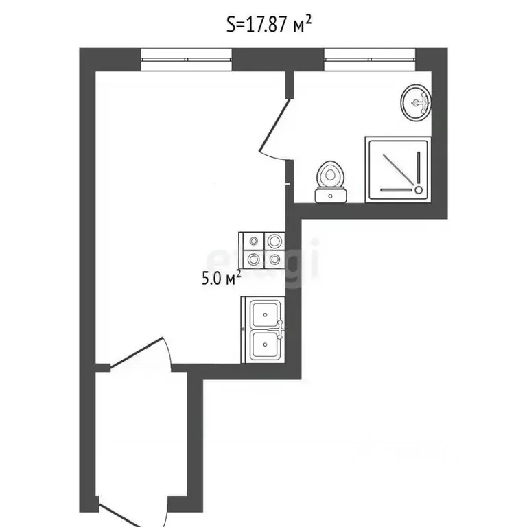 Студия Севастополь ул. Адмирала Фадеева, 48 (17.5 м) - Фото 2