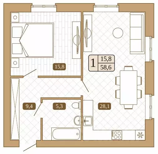 1-к кв. Московская область, Сергиев Посад Белый город жилой комплекс ... - Фото 1