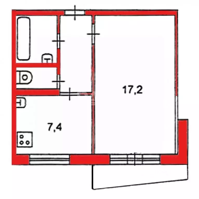 1-к кв. Челябинская область, Челябинск ул. Хохрякова, 30 (33.0 м) - Фото 2