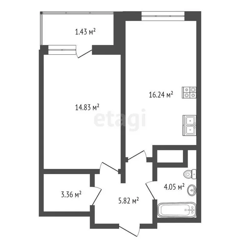 1-комнатная квартира: Пенза, Ладожская улица, 9 (45.73 м) - Фото 0