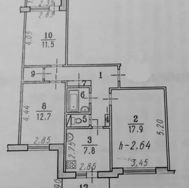 3-к кв. Омская область, Омск ул. Ватутина, 28 (66.0 м) - Фото 0