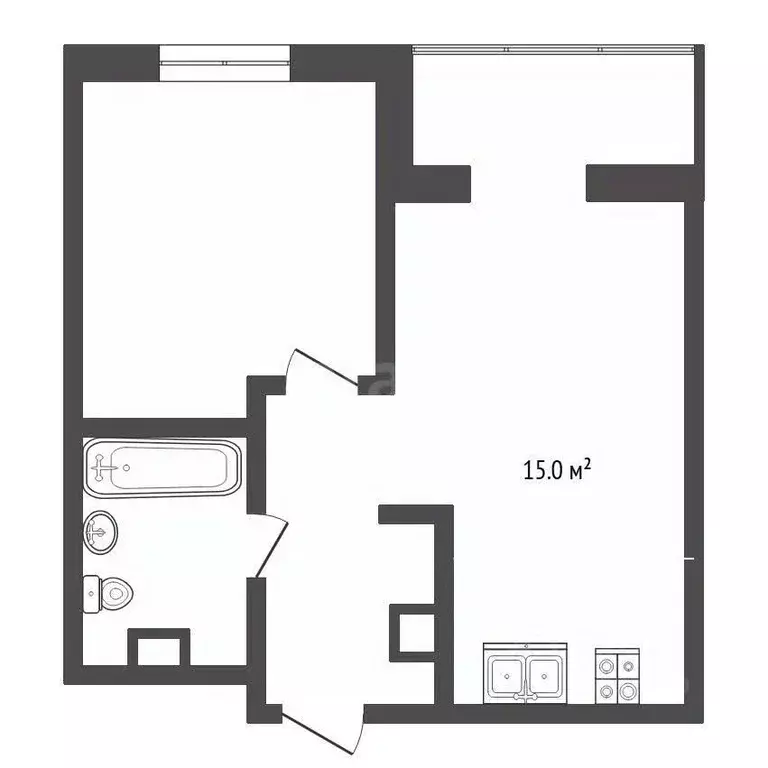 1-к кв. Тюменская область, Тюмень ул. Первооткрывателей, 14 (36.7 м) - Фото 2
