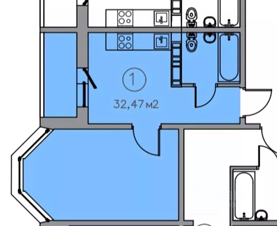 1-к кв. Оренбургская область, Оренбург ул. Фронтовиков, 10/4 (32.47 м) - Фото 1