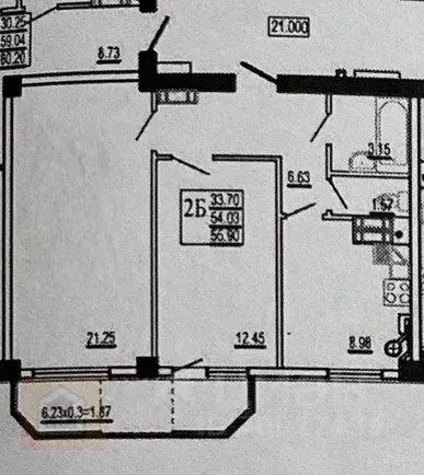 2-к кв. Севастополь ул. Павла Корчагина, 19Бк2 (53.9 м) - Фото 0