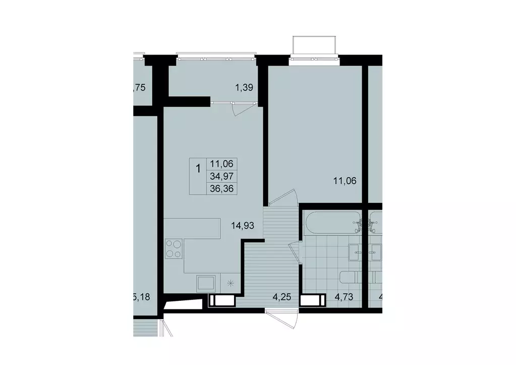 Продаётся 1-к квартира, 35.8 м - Фото 0