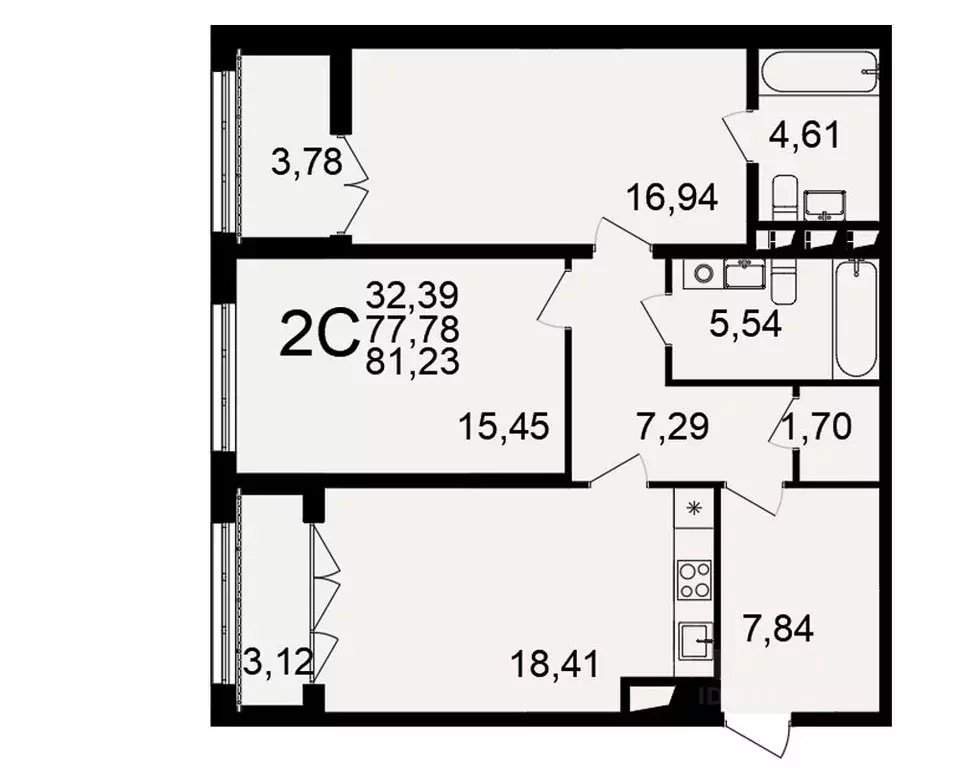 2-к кв. Тульская область, Тула пос. Горелки, Время жилой комплекс ... - Фото 1