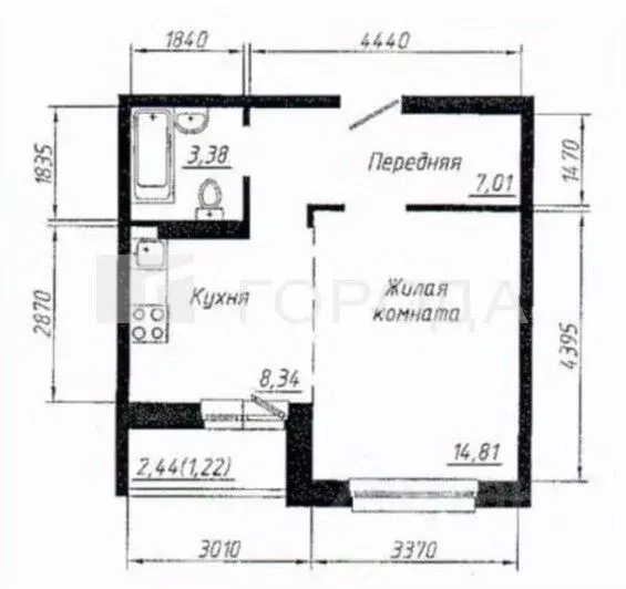 Свободной планировки кв. Новосибирская область, Новосибирск ул. ... - Фото 2