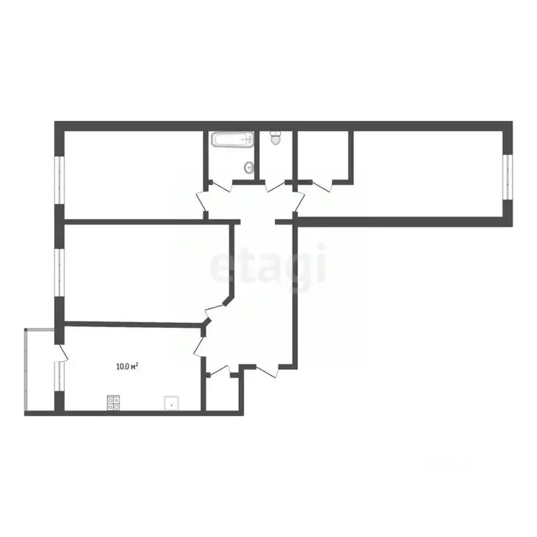 3-к кв. Ставропольский край, Пятигорск Железнодорожная ул. (71.1 м) - Фото 1