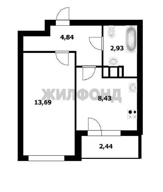 1-комнатная квартира: Новосибирск, Покатная улица, 55А (32.3 м) - Фото 0
