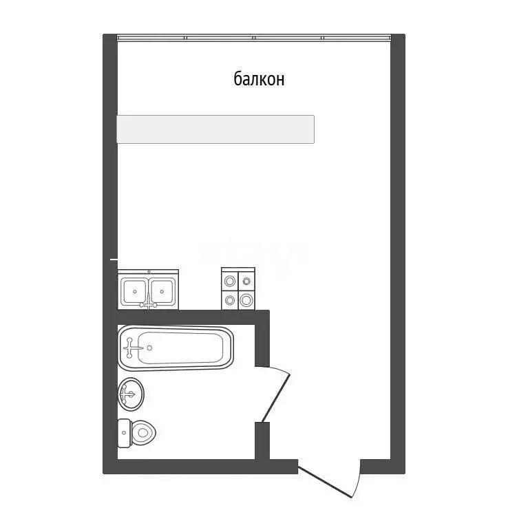 Квартира-студия: Тюмень, улица Седова, 66 (12.8 м) - Фото 1
