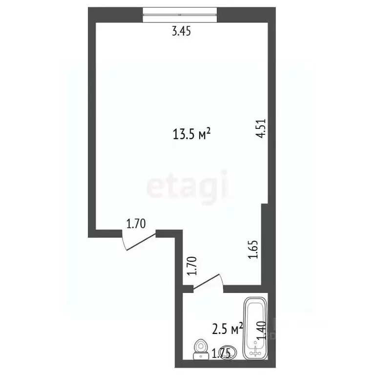 Студия Краснодарский край, Анапа ул. Ивана Голубца, 147 (16.0 м) - Фото 2