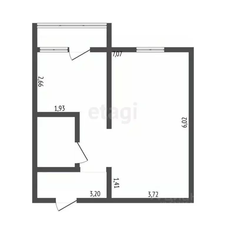 1-к кв. Амурская область, Благовещенск ул. Калинина, 1 (40.3 м) - Фото 1