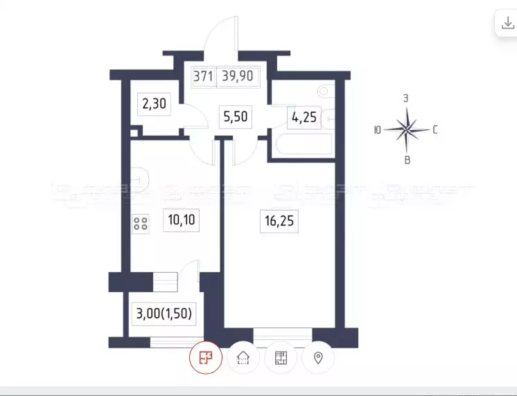 1-комнатная квартира: Казань, Краснококшайская улица, 60 (40 м) - Фото 1