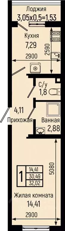 1-к кв. Краснодарский край, Туапсинский муниципальный округ, с. Небуг ... - Фото 1
