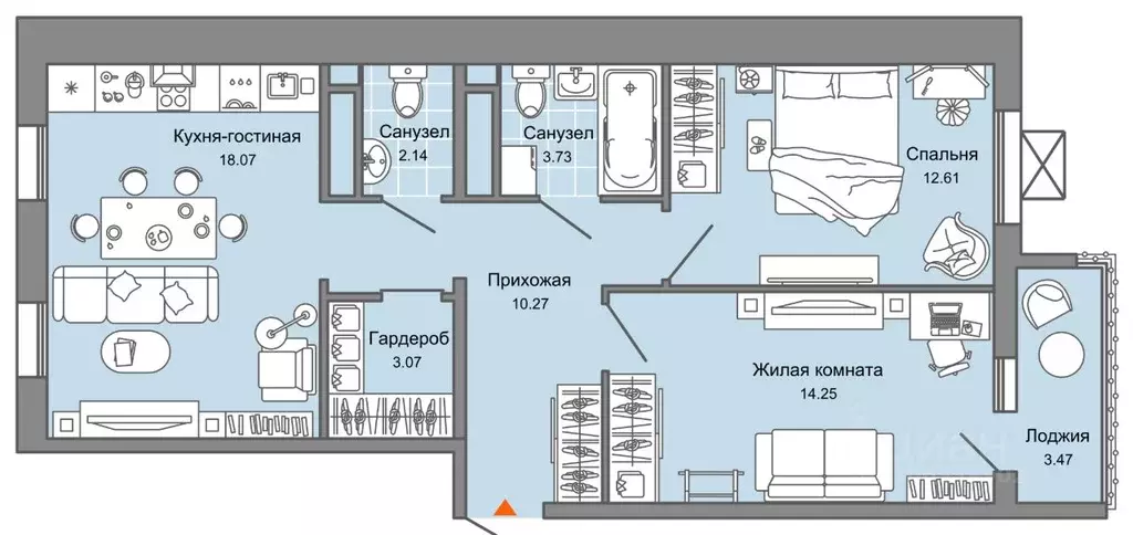 3-к кв. Ульяновская область, Ульяновск Новый Город мкр, 10-й кв-л, ... - Фото 0