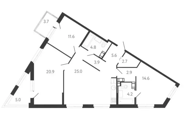 3-комнатная квартира: Санкт-Петербург, Тосина улица, 3к1 (96.2 м) - Фото 1
