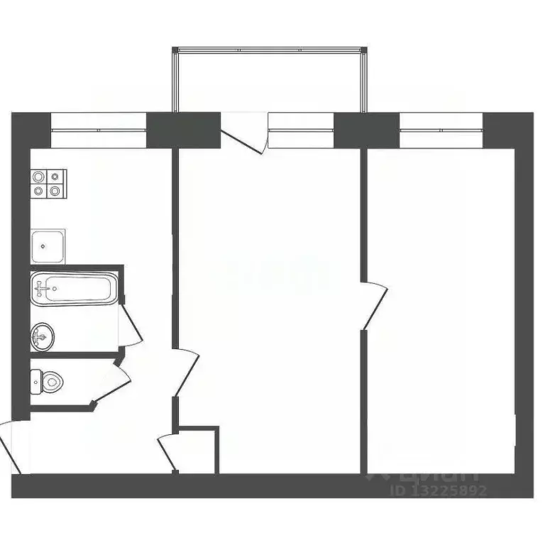 2-к кв. Вологодская область, пос. Федотово 1 (45.8 м) - Фото 2