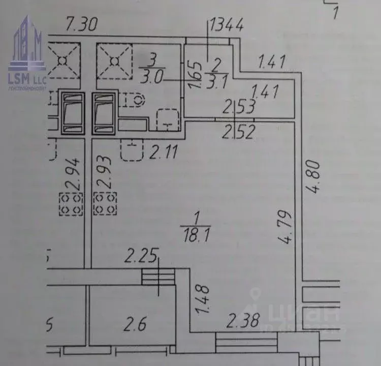Студия Санкт-Петербург ул. Тосина, 6 (24.2 м) - Фото 2