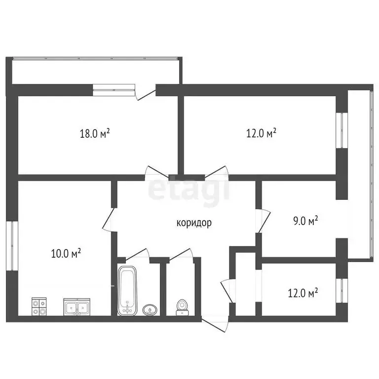 4-комнатная квартира: Мичуринск, улица ЦГЛ, 23А (79.1 м) - Фото 0