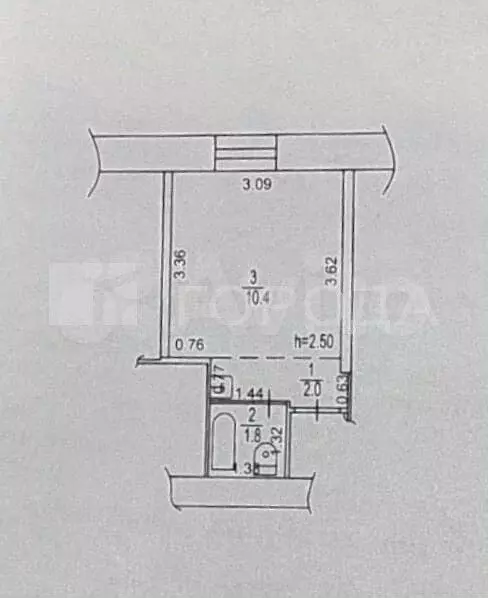 1-к. квартира, 14,2 м, 1/9 эт. - Фото 0