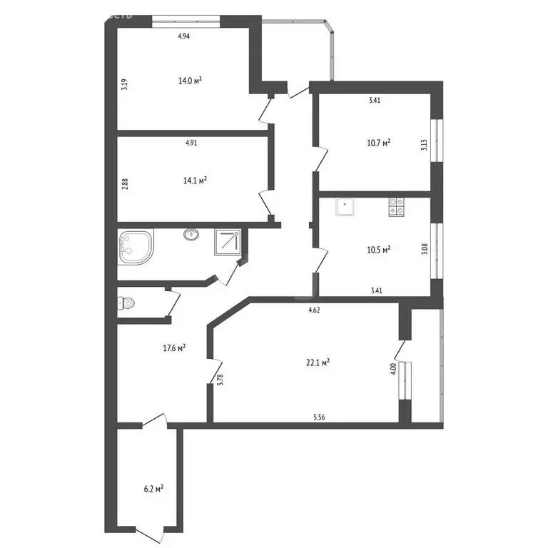 4-комнатная квартира: Тюмень, улица Пермякова, 48/2 (108 м) - Фото 1