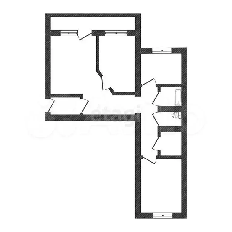 3-к. квартира, 67,6 м, 4/5 эт. - Фото 0