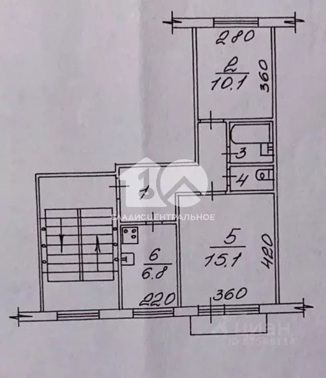 Квартира, 2 комнаты, 44 м - Фото 1