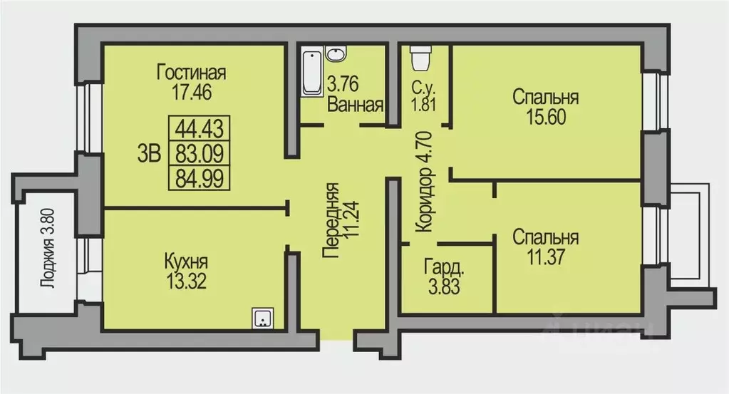 3-к кв. Новосибирская область, Бердск ул. Салаирская, 10 (84.99 м) - Фото 0