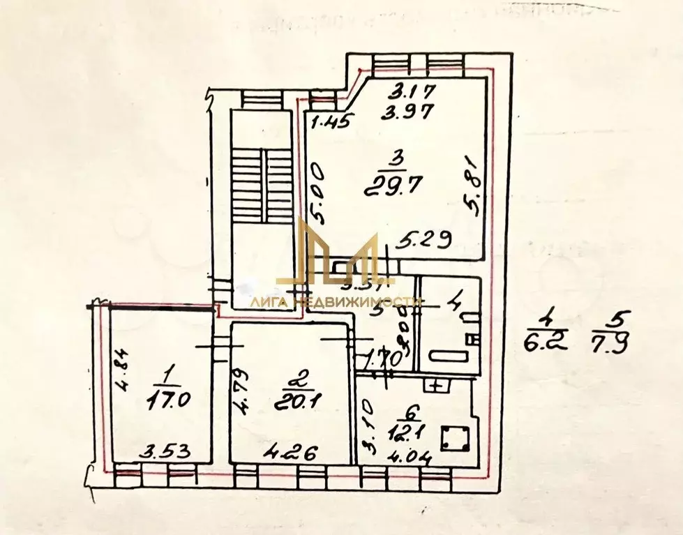 3-к. квартира, 93 м, 2/4 эт. - Фото 0