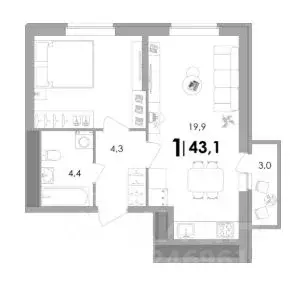 1-к кв. Тверская область, Калининский муниципальный округ, д. Батино ... - Фото 1