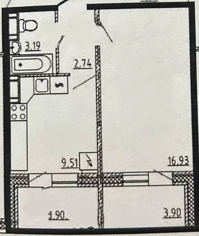 1-к кв. Башкортостан, Уфа Нежинская ул., 27 (37.0 м) - Фото 0