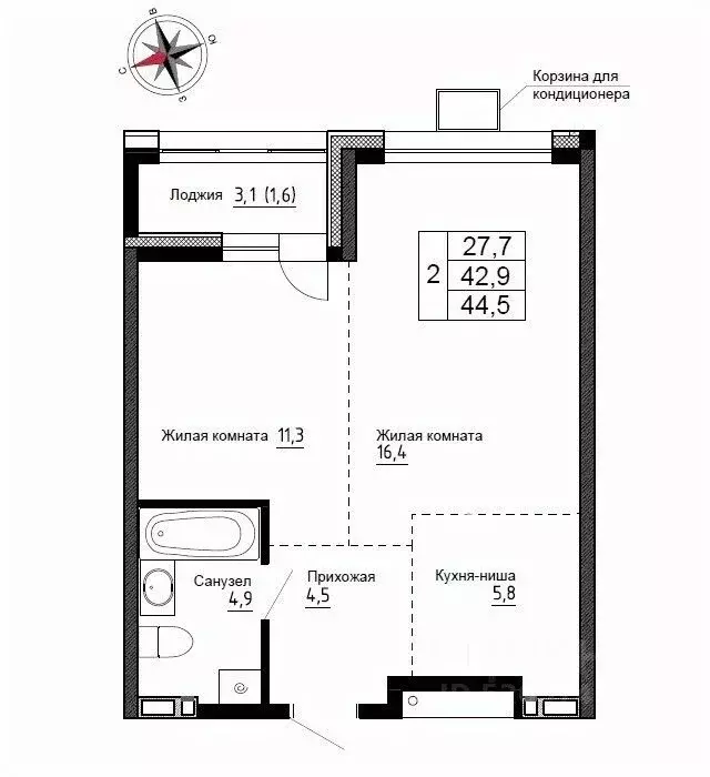2-к кв. Приморский край, Надеждинский район, пос. Новый ул. Ленина, ... - Фото 1