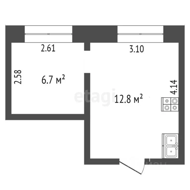 Комната Тюменская область, Тюмень Одесская ул., 18 (19.5 м) - Фото 1