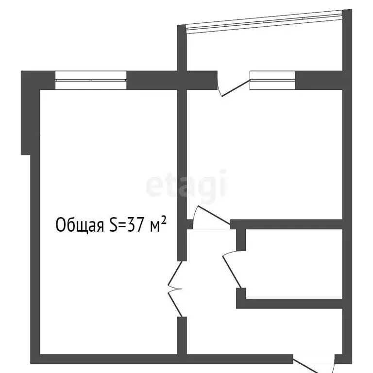 1-комнатная квартира: Юрга, Волгоградская улица, 28А (37 м) - Фото 0