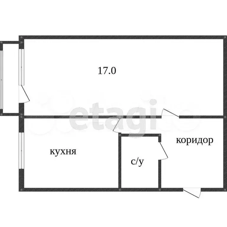 1-к. квартира, 30,6 м, 1/5 эт. - Фото 0