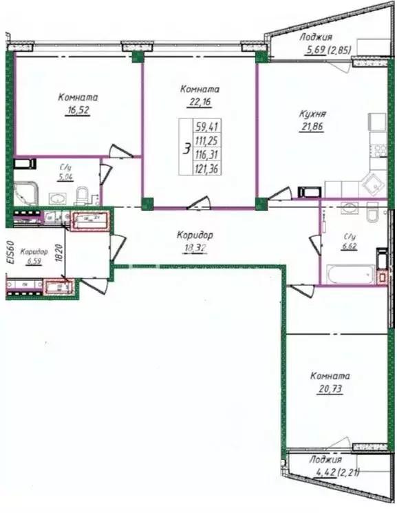 3-к кв. Ивановская область, Иваново ул. Голубева, 16 (121.36 м) - Фото 2