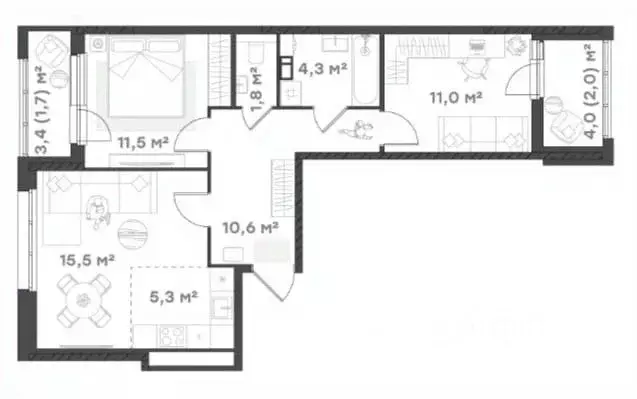 2-к кв. Ярославская область, Ярославль Тутаевское ш., 93Б (63.7 м) - Фото 0