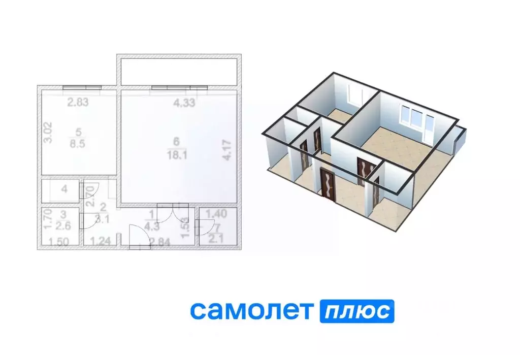 1-к кв. Кемеровская область, Кемерово ул. Юрия Двужильного, 10А (39.8 ... - Фото 1