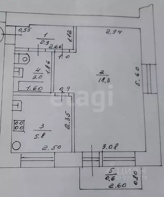 1-к кв. Татарстан, Казань ул. Карла Маркса, 25 (30.0 м) - Фото 2