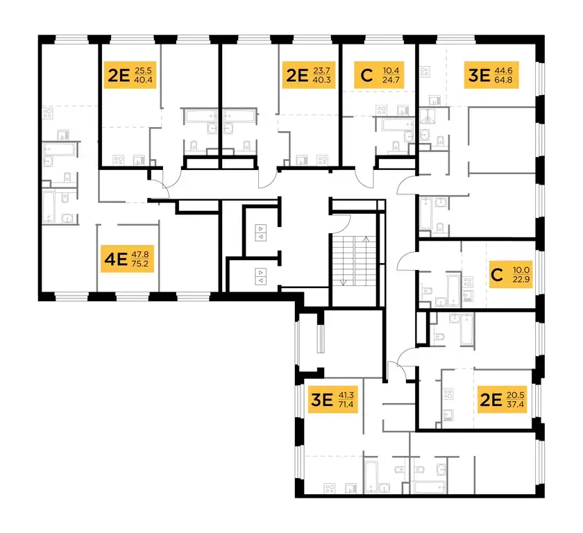 2-к кв. Московская область, Мытищи Белый Grad жилой комплекс, 12.1 ... - Фото 2