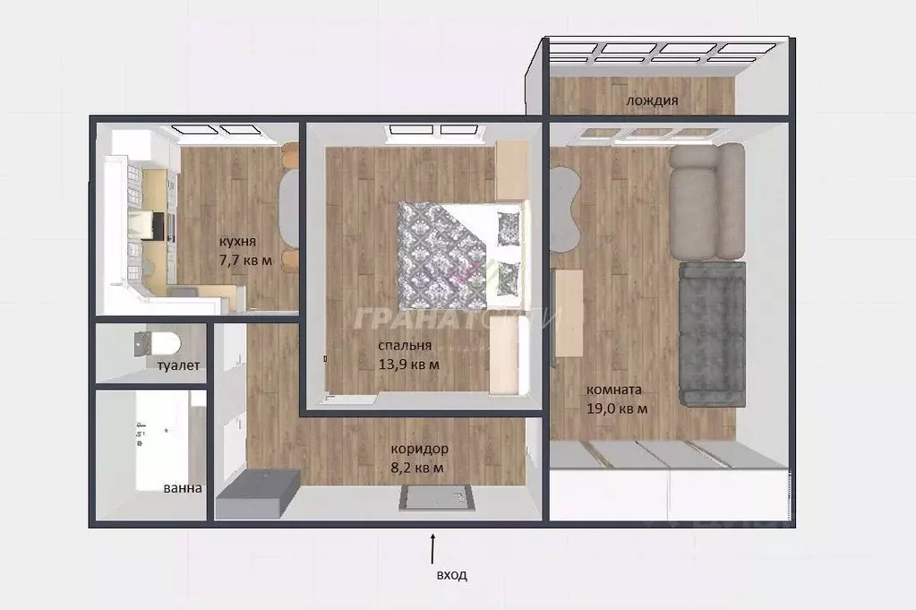 2-к кв. Омская область, Омск ул. Ядринцева, 26 (52.6 м) - Фото 2