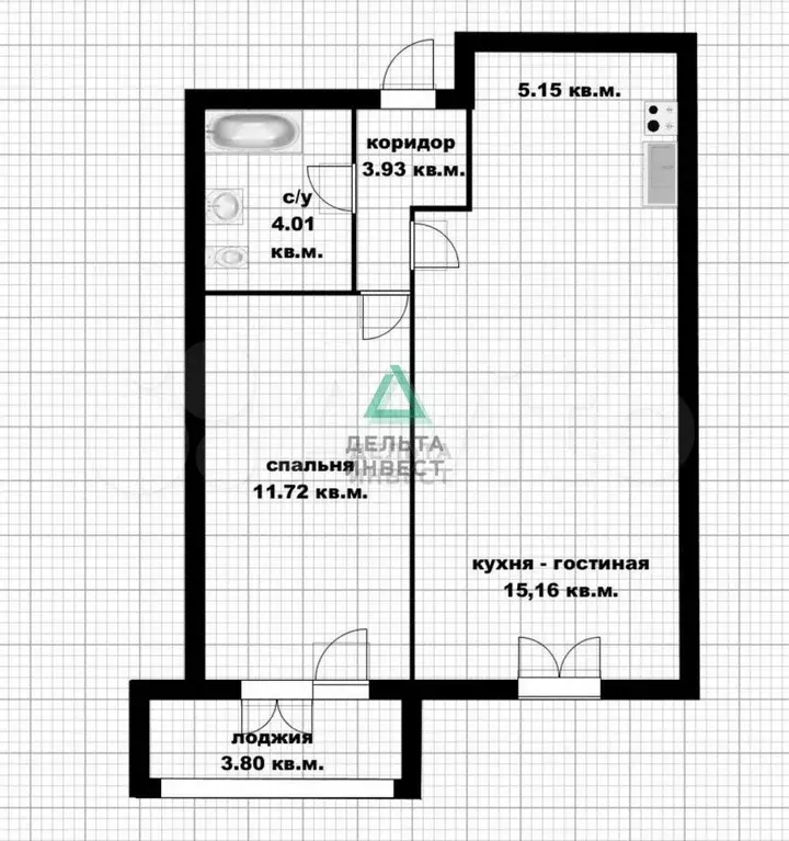 1-к. квартира, 44,7 м, 24/25 эт. - Фото 1